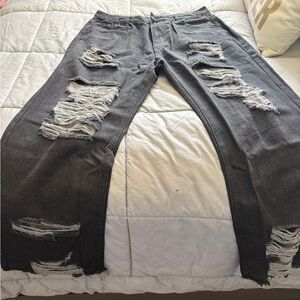 Women’s Distressed Black Jeans